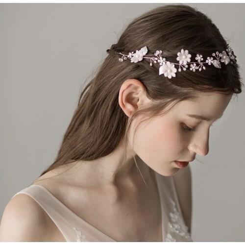 Floralbride Handmade Wired Rhinestone Crystal Freshwater Pearls Wedding Headband Bridal Hair Accessories Women Jewelry