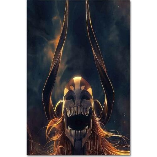 Bleach Hollow Mask Anime Silk Fabric Wall Poster Art Decor Sticker Bright