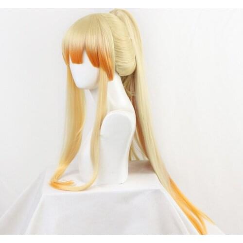 Zenitsu Agatsuma Demon Slayer Kimetsu No Yaiba long Wig Heat Resistant Hair Cosplay Costume Wig + Free Wig Cap