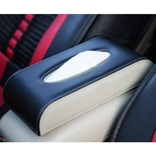 Armrest Leather Car Armrest Tissue Box Auto Holder Removable Paper Napkin Box Organizer