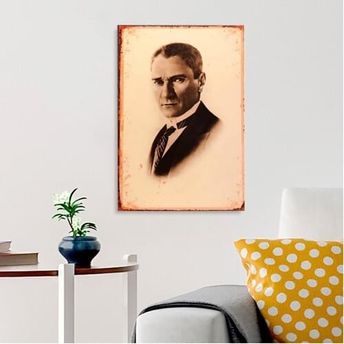 Ataturk Wood Poster 17,5x27,5 cm Wall hanging Living Room Decoration Adhesive Decorative Motifs for Wall Ornaments