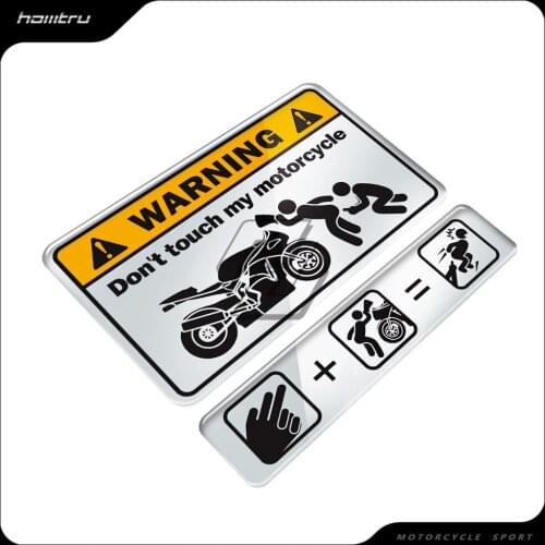3D Warning Sticker Don't Touch My Motorcycle Tank Sex Decal Resin Spoof Stickers