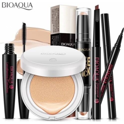 Professional Makeup Set 5PCS BB Cream Face Contour Stick Mascara Eyebrow Pencil Liquid Eyeliner Makeup Tools Kit Girl Gift Sets