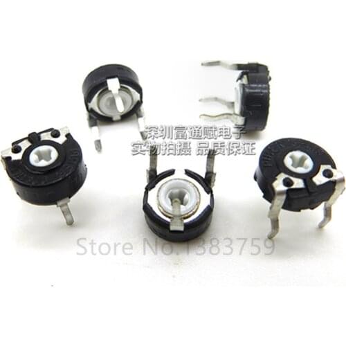 5pcs Adjustable PT06-1K 2K 3K 500K 1M 100 ohm horizontal arrow hole PT6KV-101A/102A/202A/302A/504A/105A adjustable potentiometer
