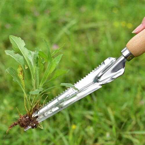 Stainless Steel Garden Weeder Hand Tool Gardening Weeder shovel with Ergonomic Handle for Planting and Weeding Tool