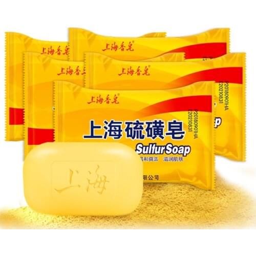 Shanghai Sulfur Soap Oil-Control Acne Treatment lackhead Remover Soap 85g Whitening Cleanser Chinese Traditional Skin Care