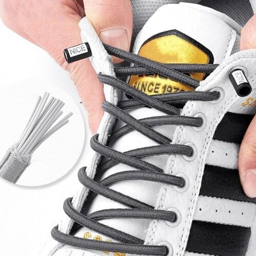New 1Pair No Tie Shoelaces Round Elastic Locking Shoe laces Kids Adult women Sneakers Shoelace Quick Lazy Shoe Lace Shoestrings