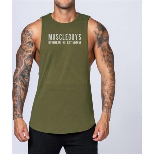 Gym Mens Tank Top Muscle Stringer Clothing Bodybuilding Singlets Fashion Fitness Vest Workout Print Sleeveless Sportswear Shirt