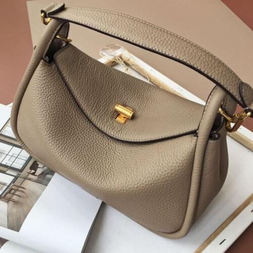 WOONAM Women Fashion Handbag Natural Top Hide Genuine Calf Leather Hobo Bag WB994A