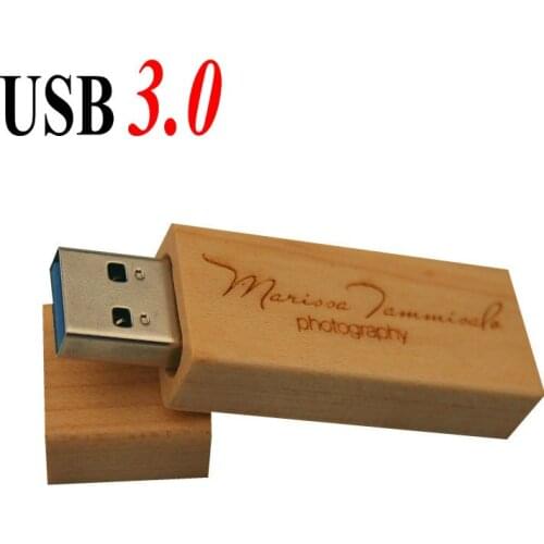 Usb 3.0 Customized Logo Wooden Pendrive 128g/64g/32G/16G/8G Flash Drive Memoria Usb for Photo Sticks Gift (over 10pcs Logo Free)