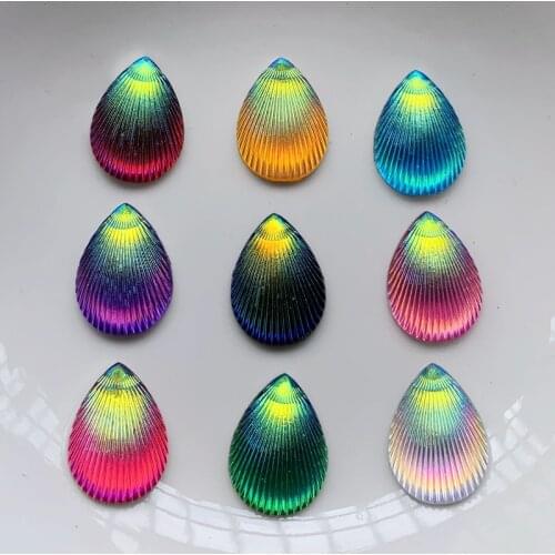 Shell Surface Heart/Drop/Round Resin Rhinestone DIY Jewelry Making Accessories Resin Craft Wedding Deco scrapbooking