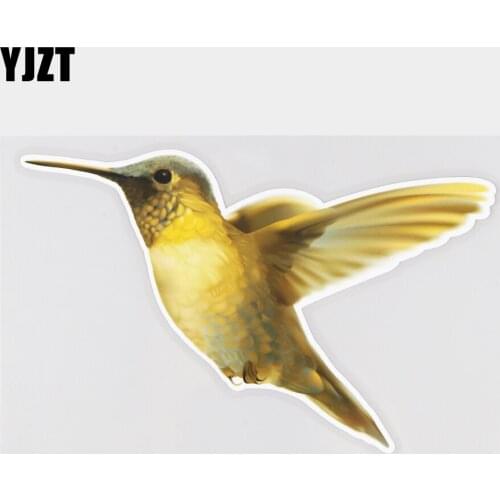 YJZT 17.9×11.5CM Yellow Hummingbird Animal Creative Body Window Decoration Car Sticker 21A-0762