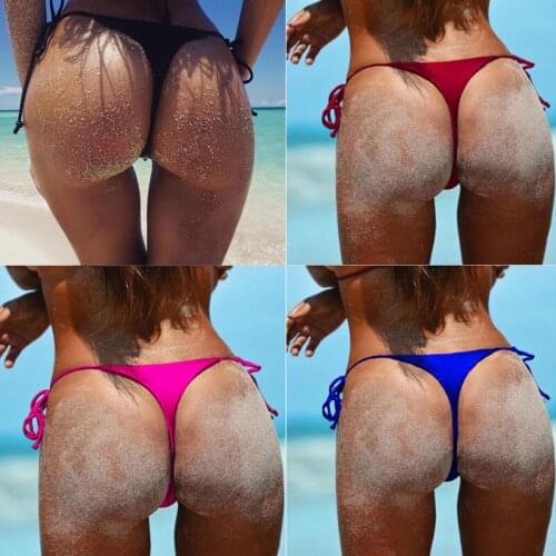 1 x Bikini Bottom Women Swimwear Brazilian Cheeky Bikini Bottom Side Tie Thong Bandage Bathing Suit Swimsuit Beachwear