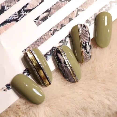1 Sheet Snakeskin 3D Nail Art Transfer Stickers Marble Stone Nail Designs Line Metal Nail Sticker for Kids 3D Tattoo Stickers