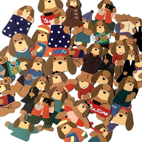 TD ZW 40Pcs Cartoon Gentleman Dog Stickers For Suitcase Skateboard Laptop Luggage Fridge Phone Car Styling DIY Decal Pegatinas