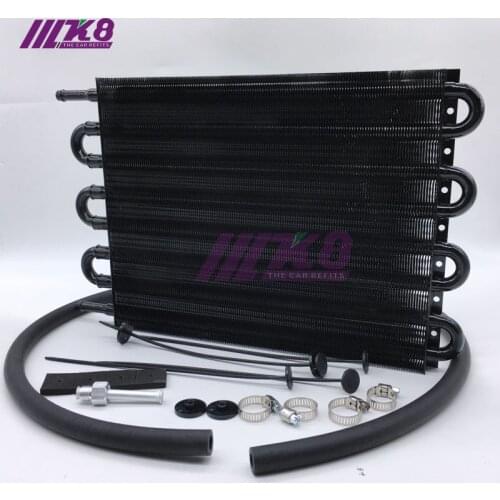 ALUMINUM REMOTE TRANSMISSION OIL COOLER /AUTO-MANUAL RADIATOR CONVERTER 8 Row UNIVERSAL