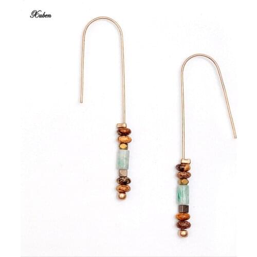 Antique Jewelry 2018 New Fashion Bohemia Style Colorful Stone Bead Pendant Dangle Vintage Jewelry for Womens