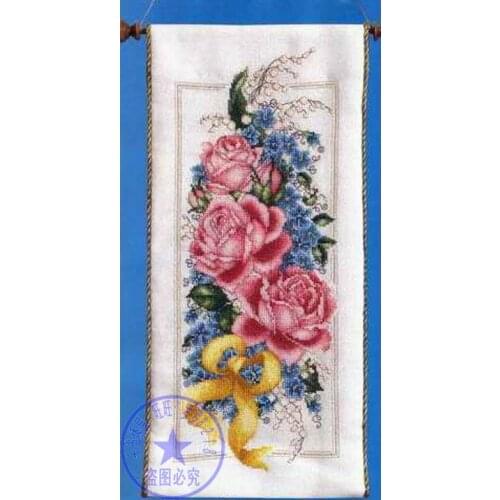 FREE delivery Top Quality Hot Selling Lovely Counted Cross Stitch Kit Three Red Roses Rose Flower Flowers
