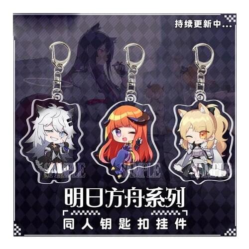 Game Anime Arknights Lapland Bagpipe Blemishine Keychain Double-Sided Acrylic Gift Keyring Cartoon Figure Bag Pendant Cosplay
