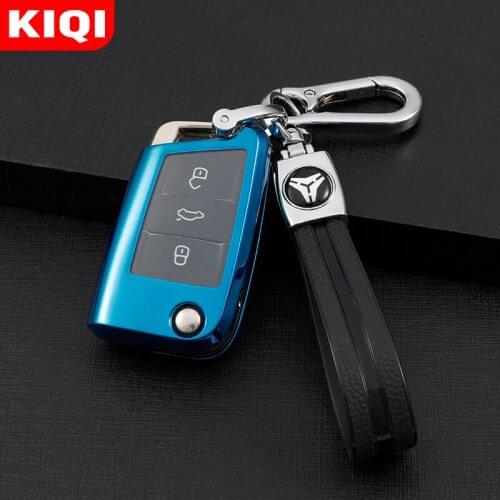 For Volkswagen VW Polo Golf 7 Tiguan Skoda Octavia Kodiaq Karoq for SEAT Ateca Leon Ibiza Car Key Case Cover Keychain Protector