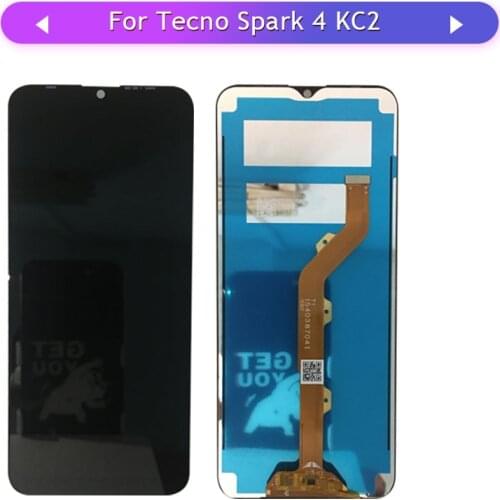 For Tecno Spark4 Spark 4 KC2 LCD Display Touch Screen Digitizer Glass Panel Complete Assembly Replacement