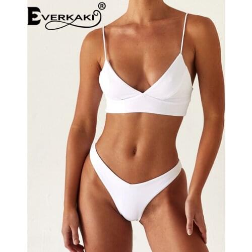 Everkaki Boho Bikini 2PCS Sets Suits Women Summer Beach Sexy Ladies Plus Size Swimwear Bikini Bohemia Swimsuits Sets Female 2021