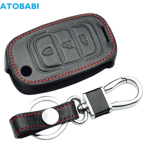 Leather Car Key Case For Lifan X70 3 Buttons Folding Remote Control Fob Cover Keychain Holder Protector Bag Auto Accessories