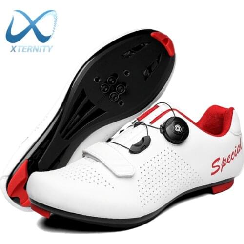 New Breathable Racing Road Bike Cycling Shoes Self-Locking Cleat Bicycle Shoes Outdoor Anti-Skid Ultralight Cycling Sneakers Men
