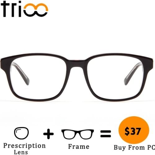 TRIOO Square Prescription Glasses Men Reading Eyeglasses Computer Spectacles Myopia Eyewear Clear Optical Eyeglass Oculos Gafas