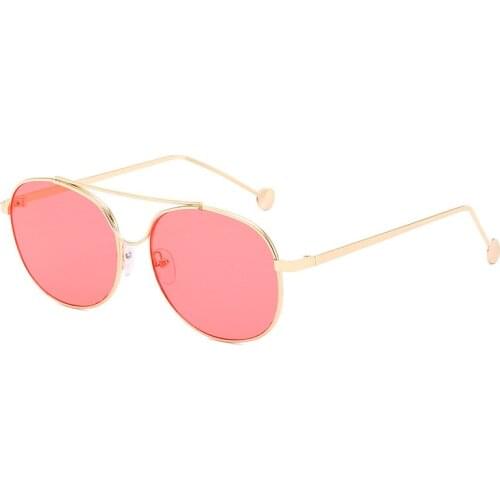 Square sunglasses Retro Red Sun Glasses Transparent Clear Lens Sunglasses for Women Men Metal Frame Shades Eyewear