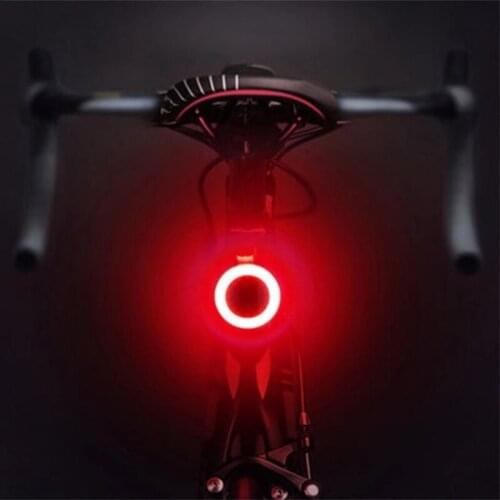 Multi-Lighting Mode Seatpost Light Usb Charging LED Heart Round Bone Triangle Shape Lamp Mountain Bike Seat Tail Warning