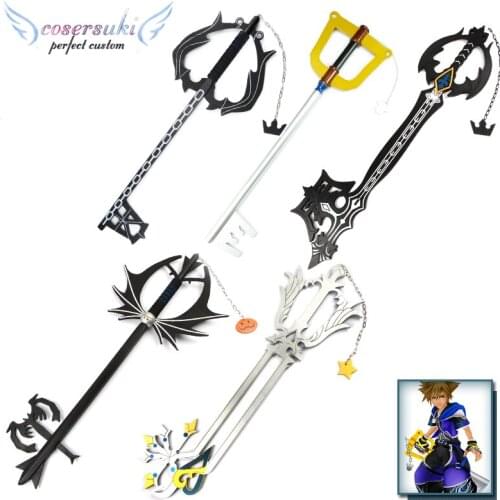 Kingdom Hearts Sora First Generation Pumpkin Head White Keyblade Black Keyblade Keyblade Prop Weapon Wooden Cosplay Prop