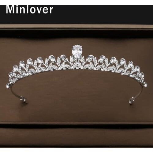 Minlover Branch Fashion Crystal Bridal Crown Tiaras Diadem Cubic Zirconia Tiara Women Bride Wedding Hair Accessories G248