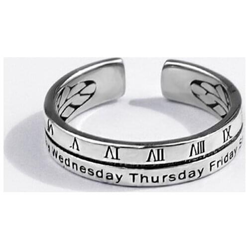 Fashion Pure 925 Sterling Silver Retro Simple Ring Female Vintage Finger Rings For Women Jewelry 2021