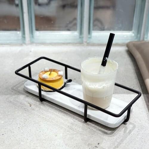 SWEETGO High-Grade Marble Trays Dessert Basket Sweet Store Home Decorating for Perfume/Makeup/Jewelry Storage Racks Holder