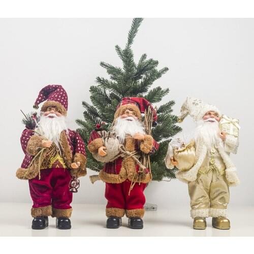 2019 New Santa Claus Sitting Or Standing Doll Merry Christmas Delicate Ornaments Christmas Child Gift