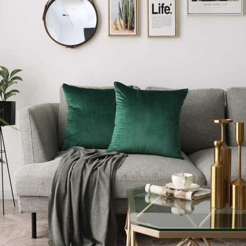 New Green Throw Pillow Case Velvet Luxury Car Sofa Decorative 45*45cm Cushion Covers Modern Living Room Home Decor Cushion Cover