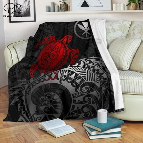 Turtle Polynesian Style Blanket 3D print Sherpa Blanket on Bed Home Textiles Dreamlike HOME ACCESSORIES