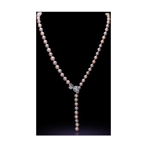 Terisa Pearljewelry Natural White Pink Purple AA 8-9MM Genuine Freshwater Pearl Necklace Round Pearl Jewelry 70cm Freely Adjust