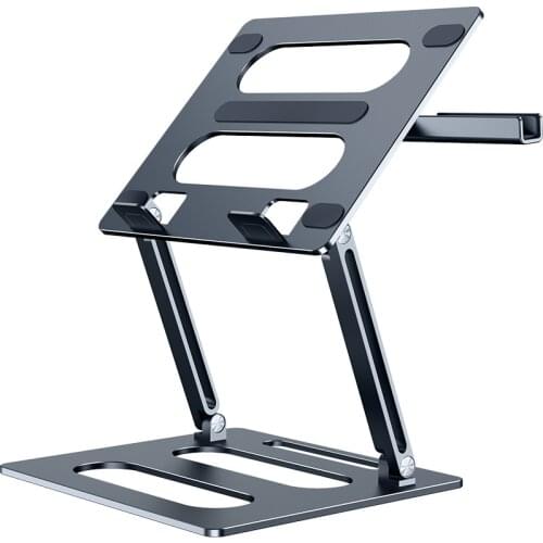 Portable Laptop Stand For Desk Aluminum Alloy Hollow Adjustable Tablet Lifting Cooling Holder Bracket With Phone Holder