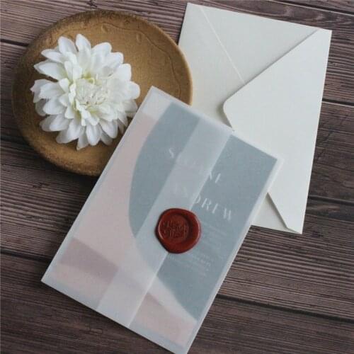 Transparent marriage invitation card Christmas birthday gift cards vellum paper cards 50 pieces