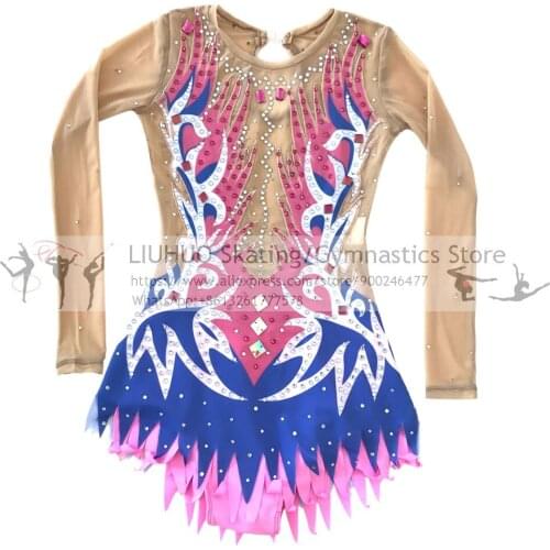 Rhythmic Leotards Dress Children girls Outdoor Artistic dress performance wear Professional Ballroom Ballet teens Dance leotards
