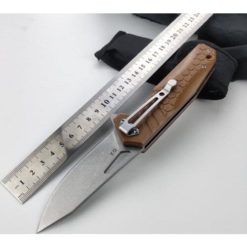 D2 Steel Folding Knife G10 Handle Wilderness Survival Knife High Hardness Adventure Tactical Sharp Knife Outdoor Folding Knife