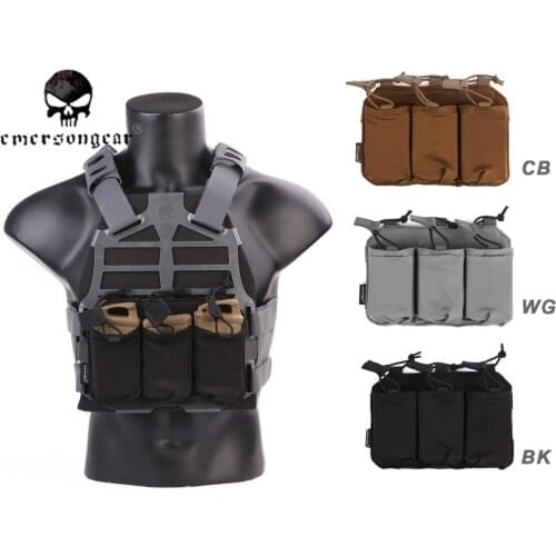 EMERSON Triple Magazine Pouch For SS Vest 5.56 /7.62 Magazine Pouch Holder EM6402
