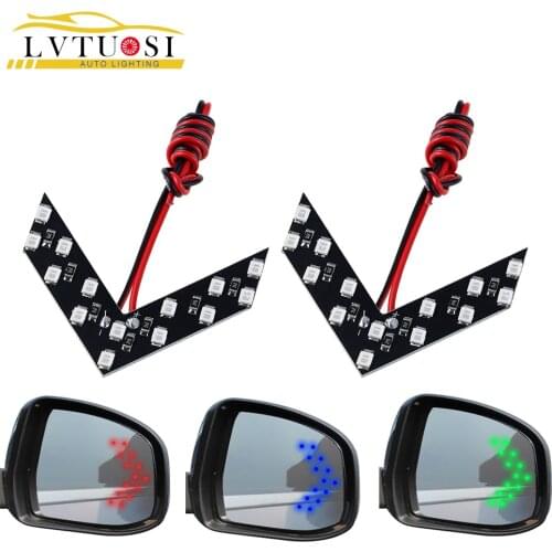 LVTUSI 2pcs Arrow Panel 14 SMD LED Car Side Mirror Indicator Light Auto Turn Signal Light Car Styling LED Rear View Mirror