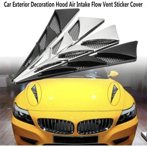 Carbon Car Hood Air Intake Flow Vent Fender Sticker Cover For Toyota Corolla Avensis RAV4 Yaris Auris Hilux Prius verso MG 3 ZR