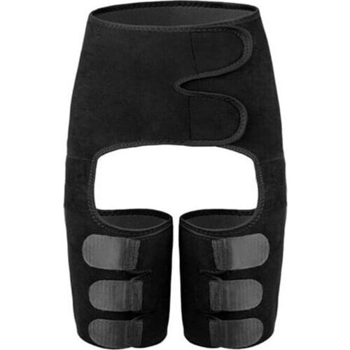 Three In One Bound Waist Hip Lifting Lean Leg Movement Yoga Exercise Black Belt Pants Reduce Weight Girdle