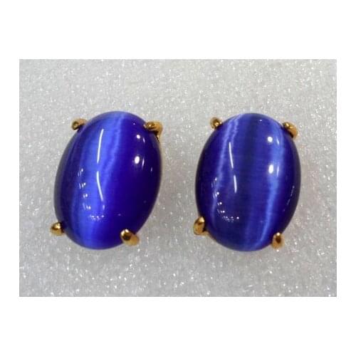 Ladys beautiful blue opal bead stud earring