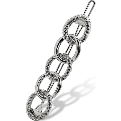 WYBU Black Gun Color Circle Barettes For Women Classic Style Headwear For Hair Accessories Fashion Charm Girls Hair Clip