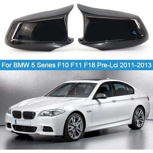 1Pair Car Mirror Caps Replacement Side Mirror Caps Rear Door Wing Rear-View Shell For BMW 5 Series F10 F11 F18 Pre-Lci 2011-2013
